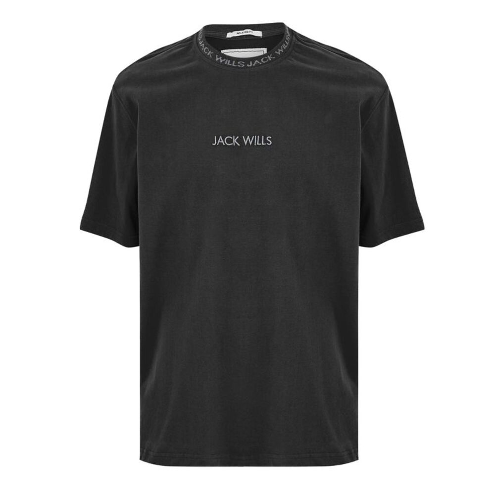 Jack Wills Mens Jacquard T-Shirt / Black